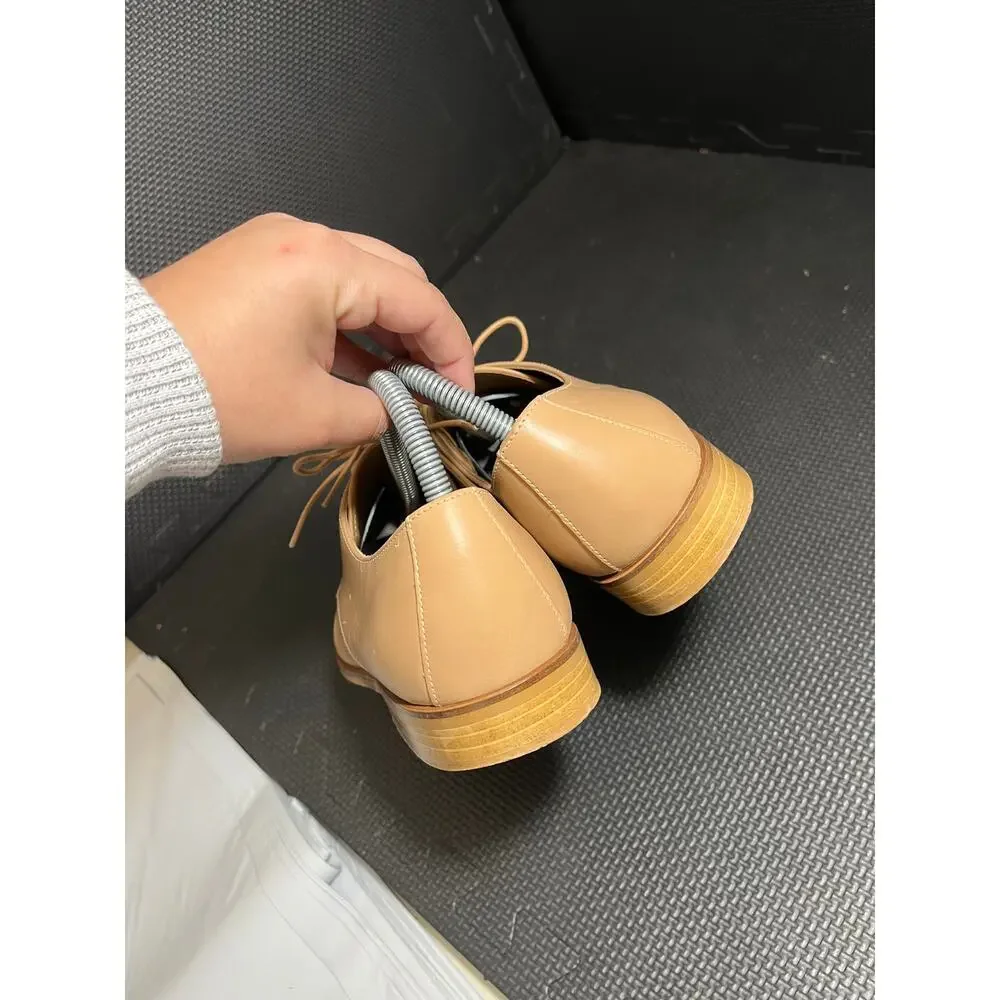 Everlane Italian Leather‎ The Modern Oxford Shoes Tan Lace Up Sz 9.5 Minimalist